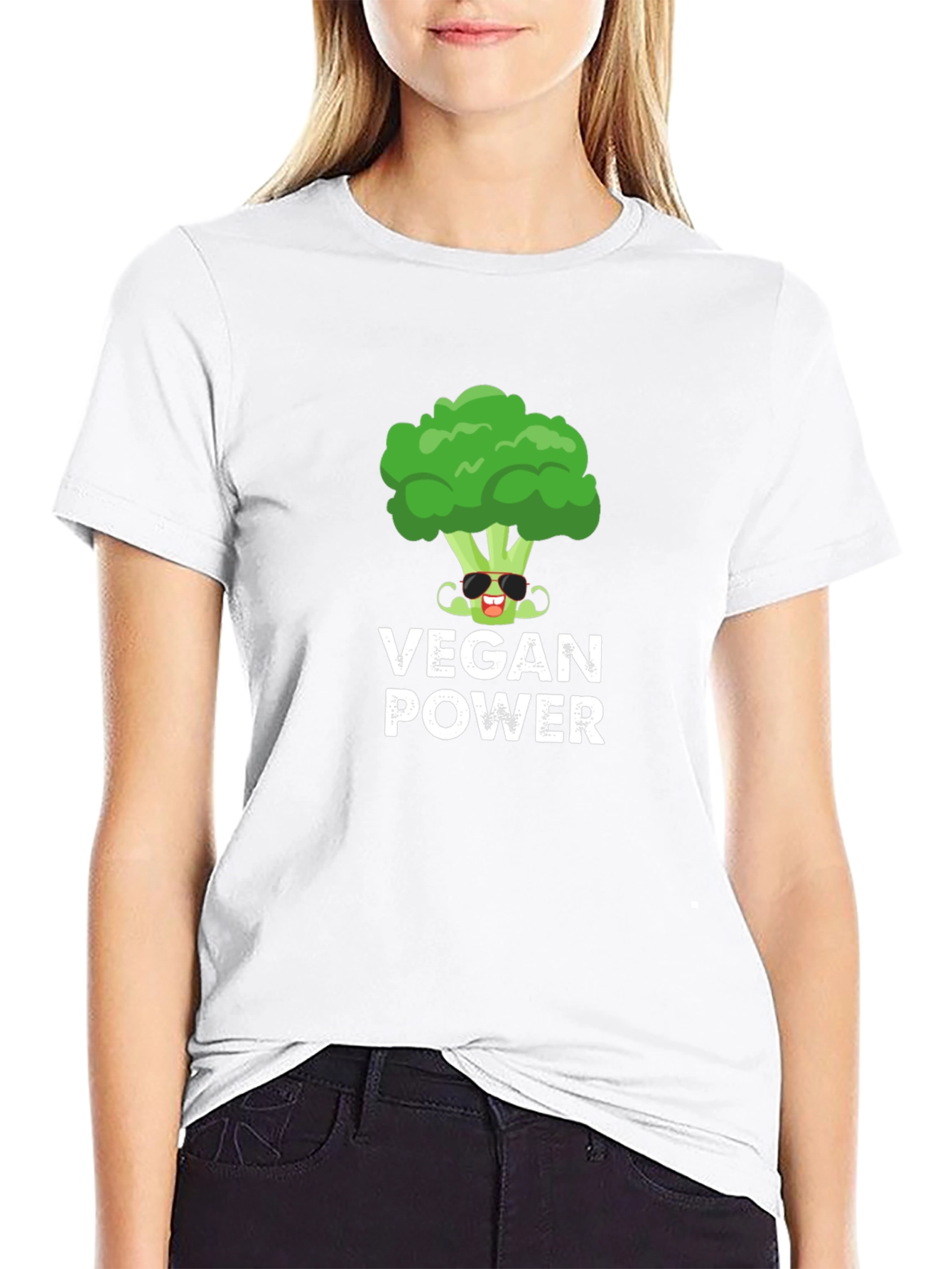 Vegan Power Broccoli Graphic T-Shirt