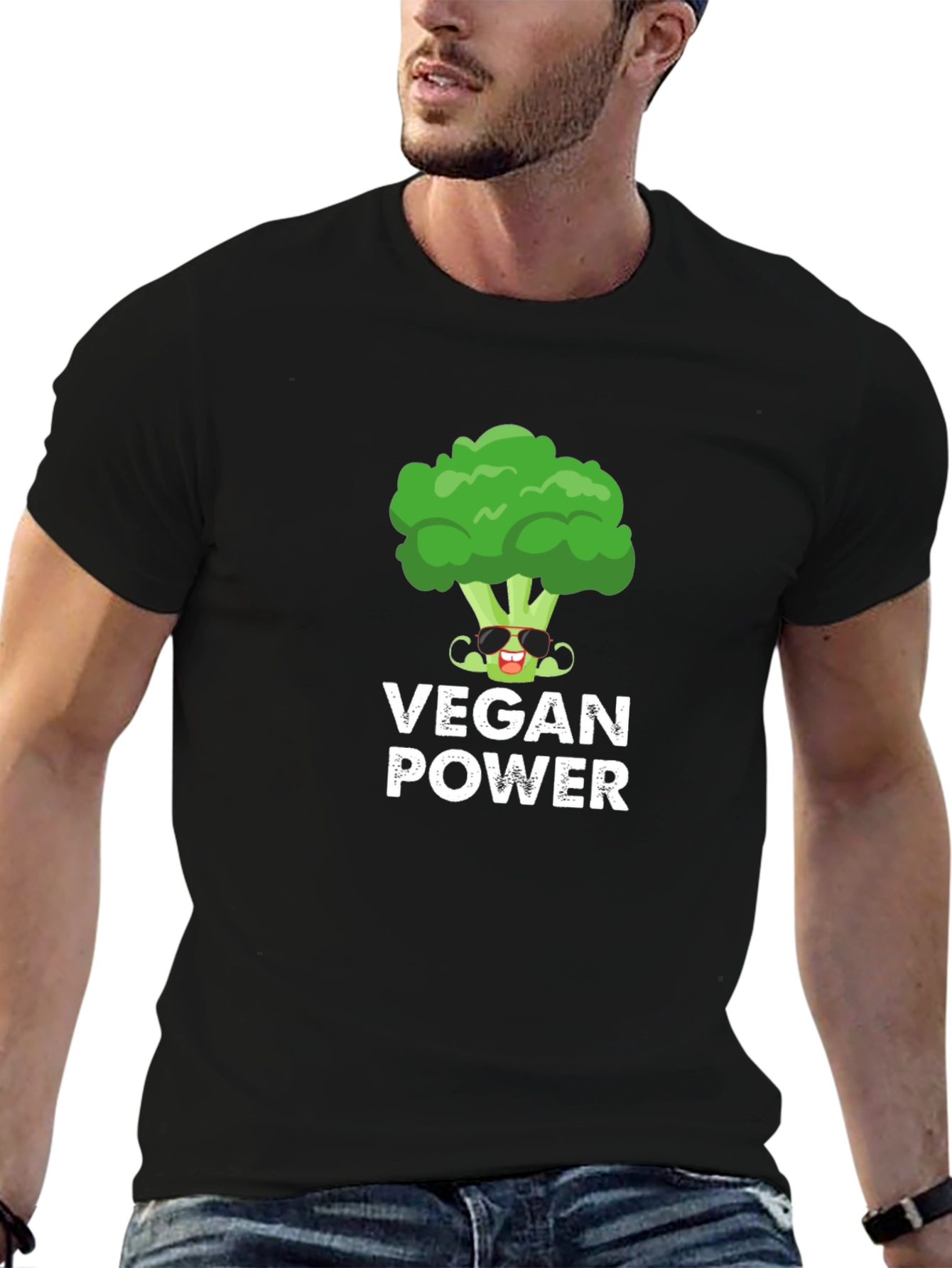 Vegan Power Broccoli Graphic T-Shirt