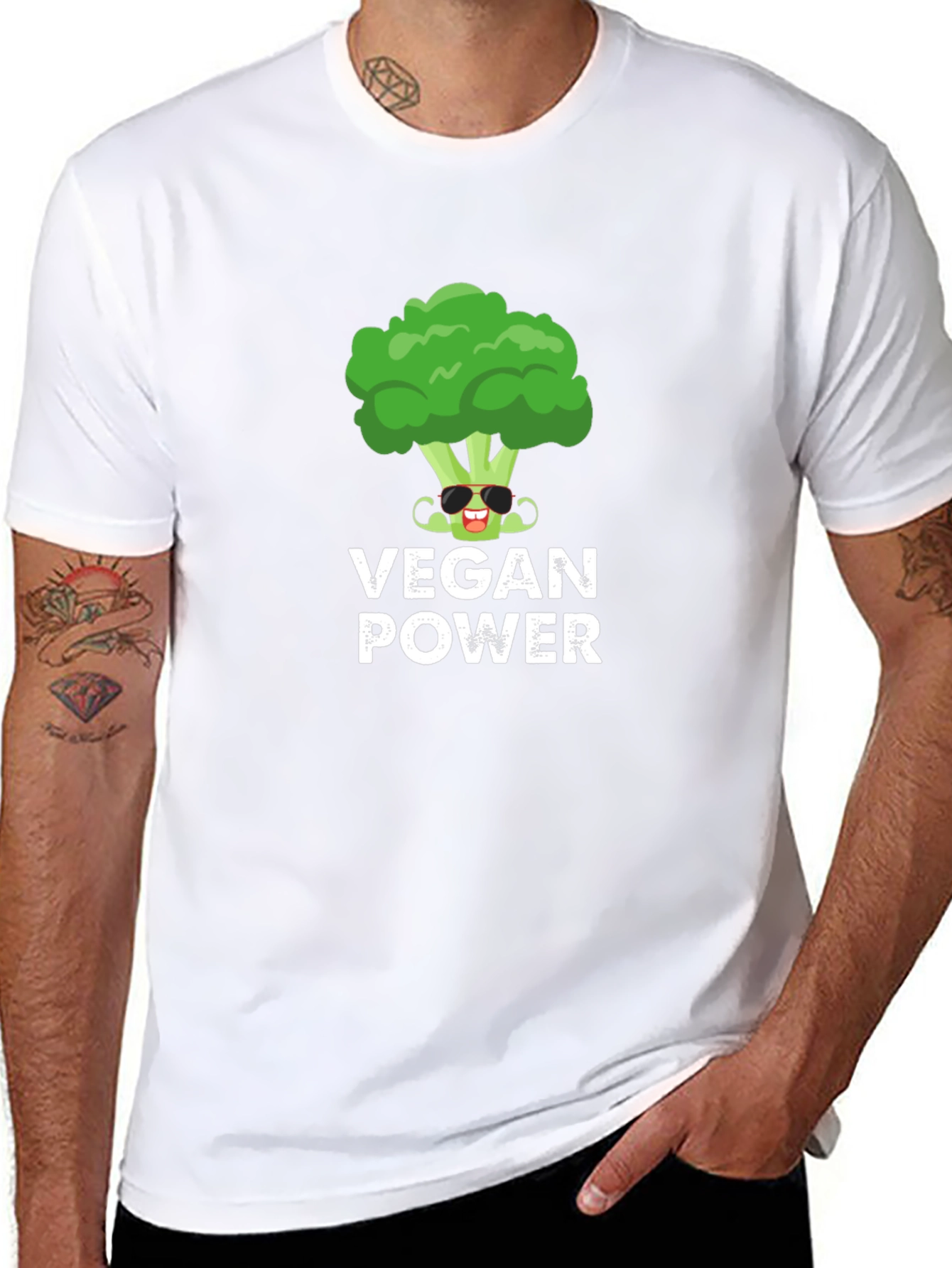 Vegan Power Broccoli Graphic T-Shirt