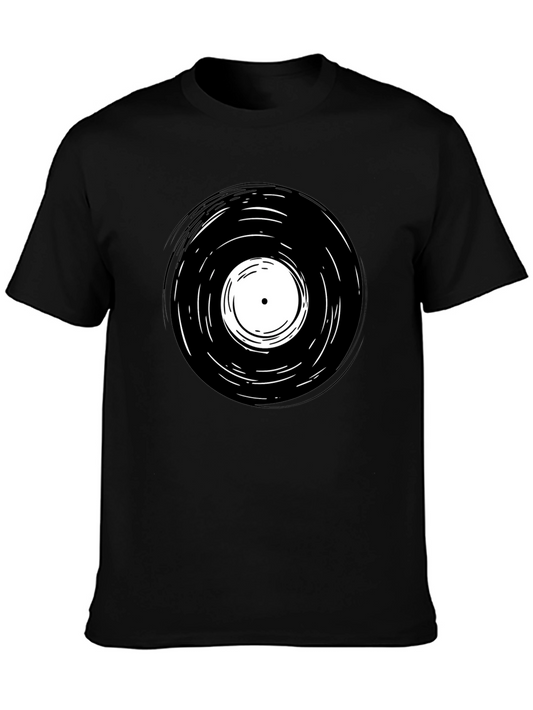 Vinyl Record Graphic T-Shirt - Retro Music Tee