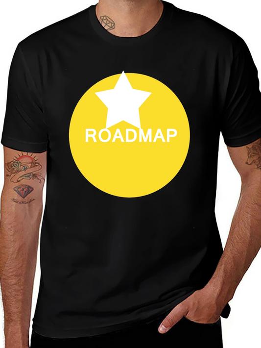 Roadmap Star Graphic Tee - Black Casual T-Shirt