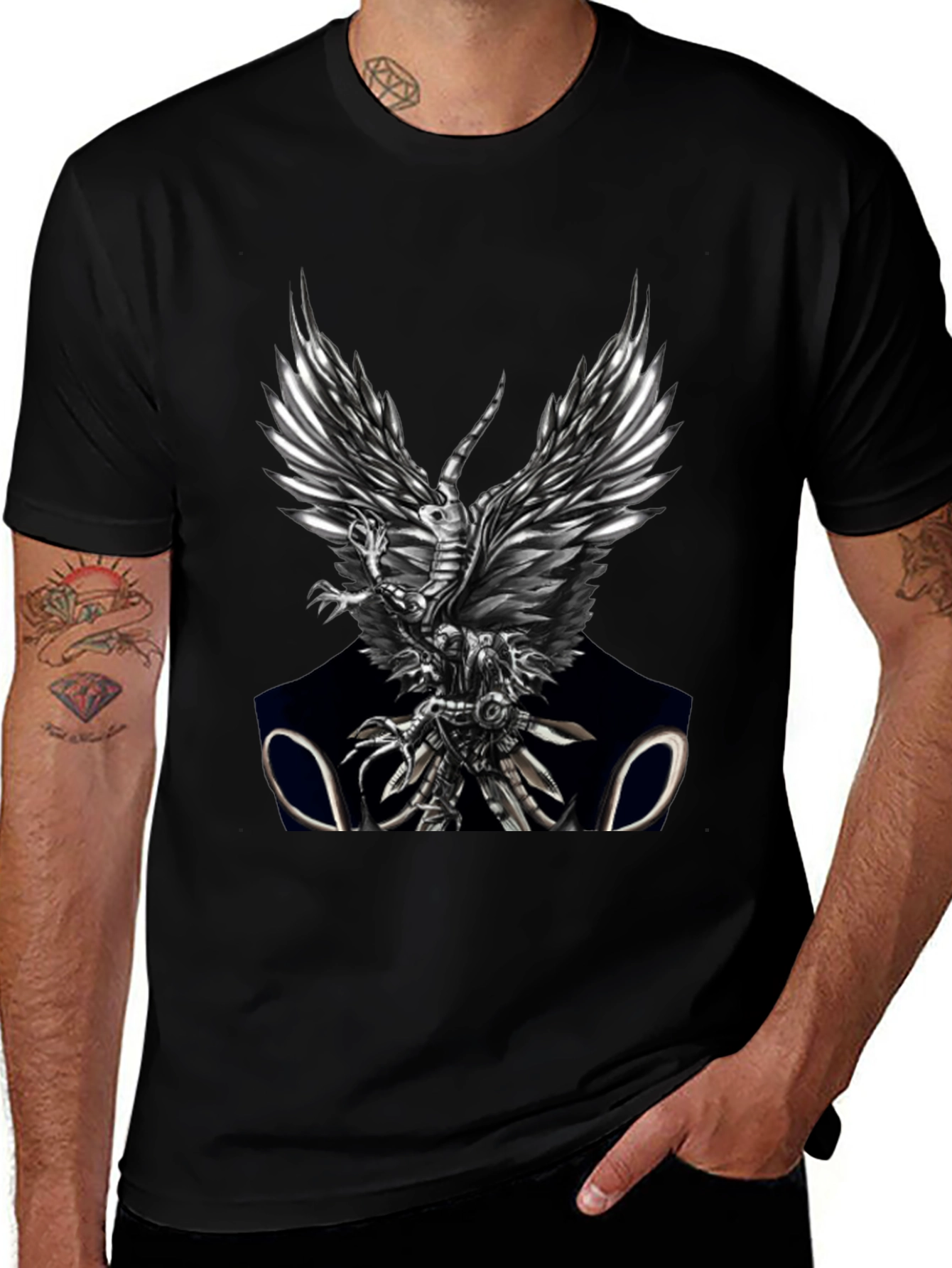 Eagle Warrior Graphic Print T-Shirt