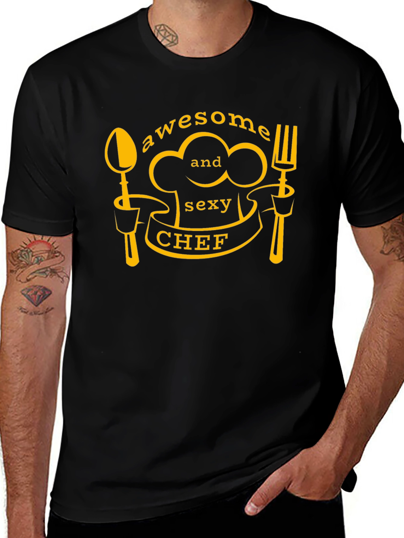 Awesome and Sexy Chef Black T-Shirt
