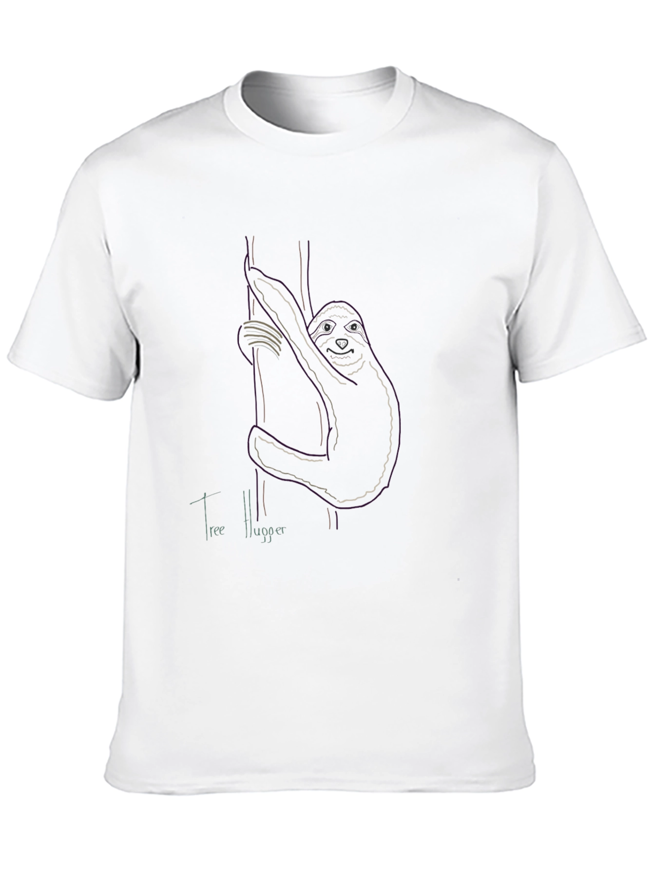 Tree Hugger Sloth Graphic Tee - Nature Lovers Apparel