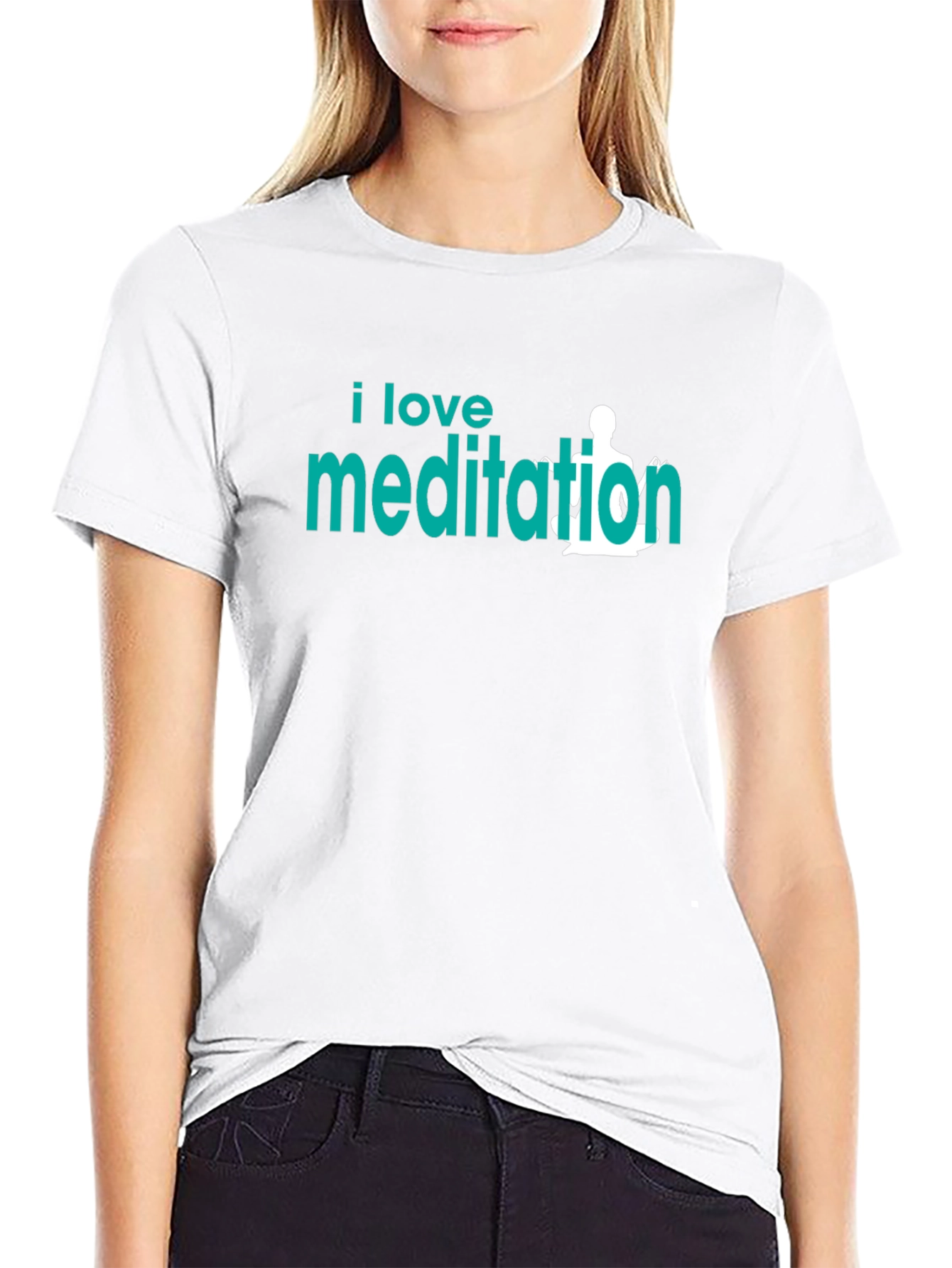 I Love Meditation Graphic T-Shirt - Black