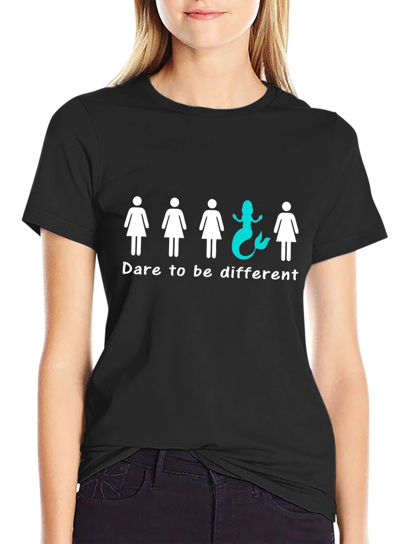 Dare to Be Different T-Shirt Mermaid Black Unisex