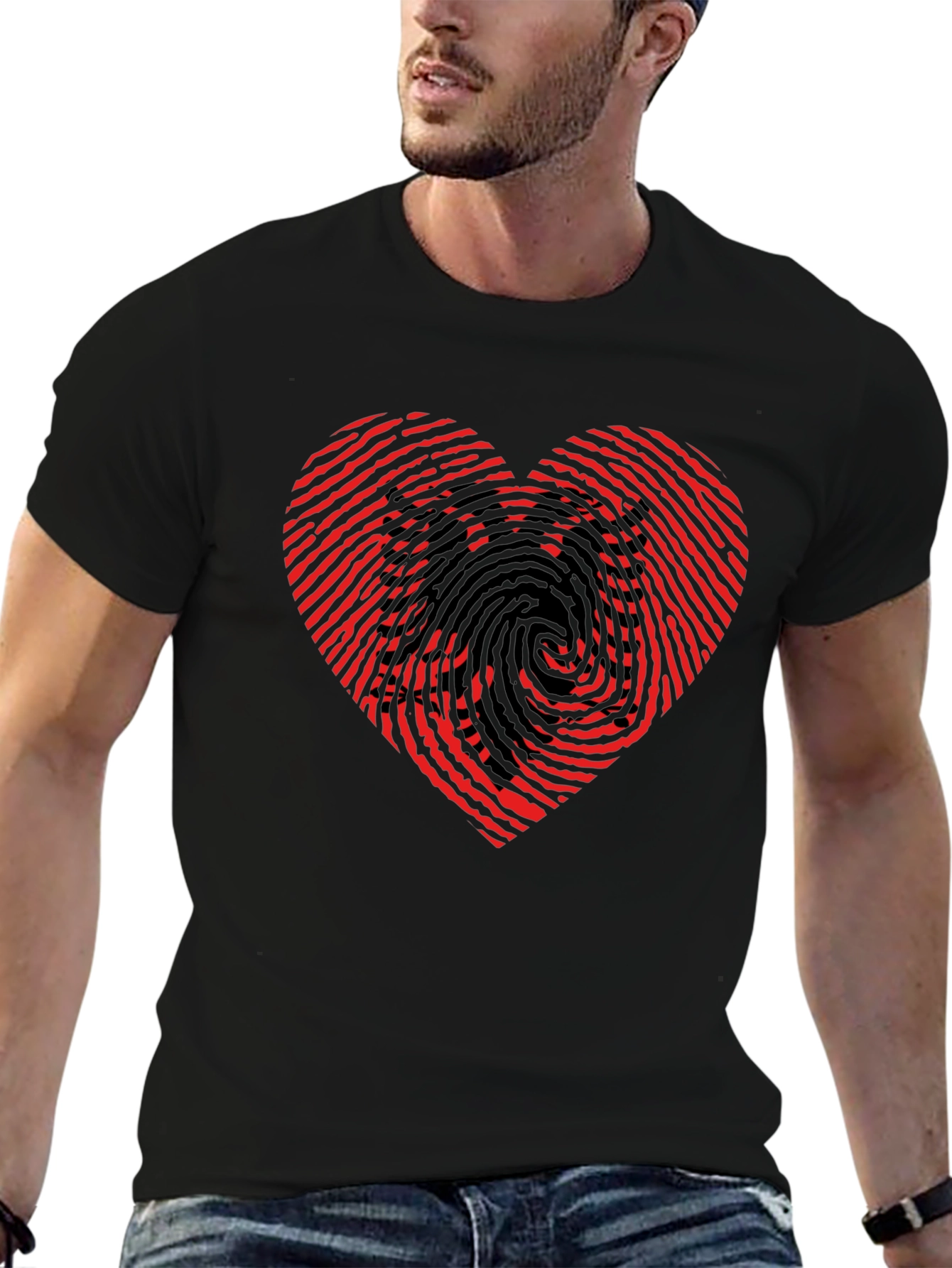 Heart & Eagle Graphic Black T-Shirt
