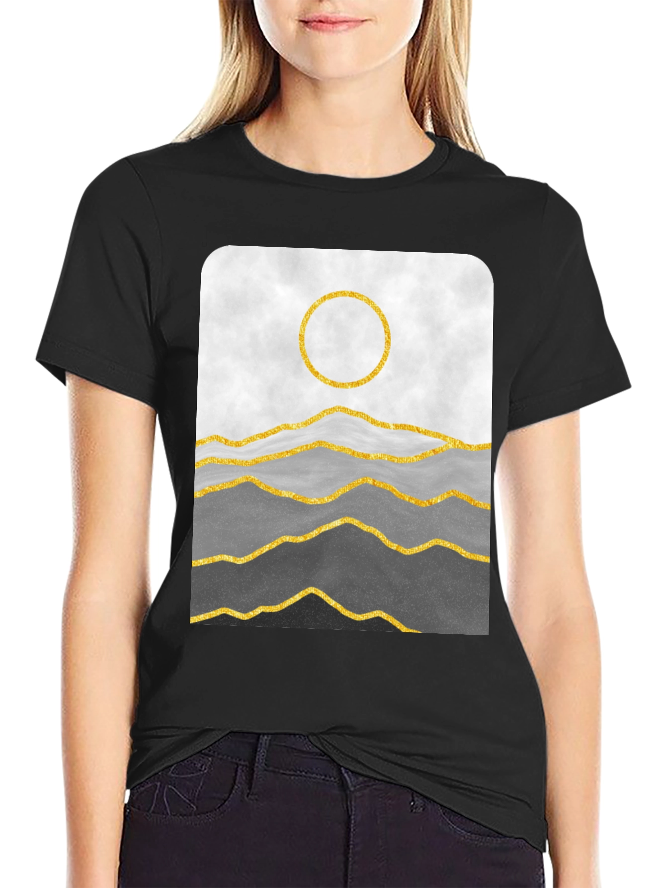 Abstract Gold Mountain Graphic Tee