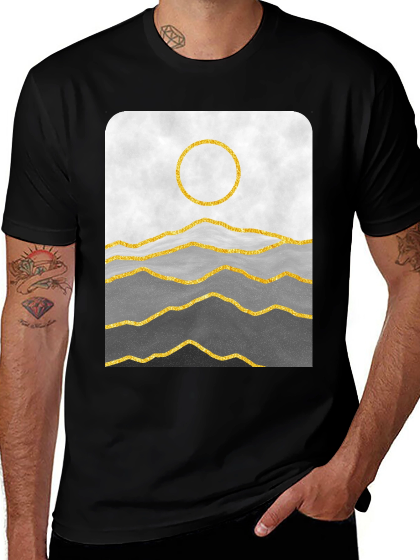 Abstract Gold Mountain Graphic Tee