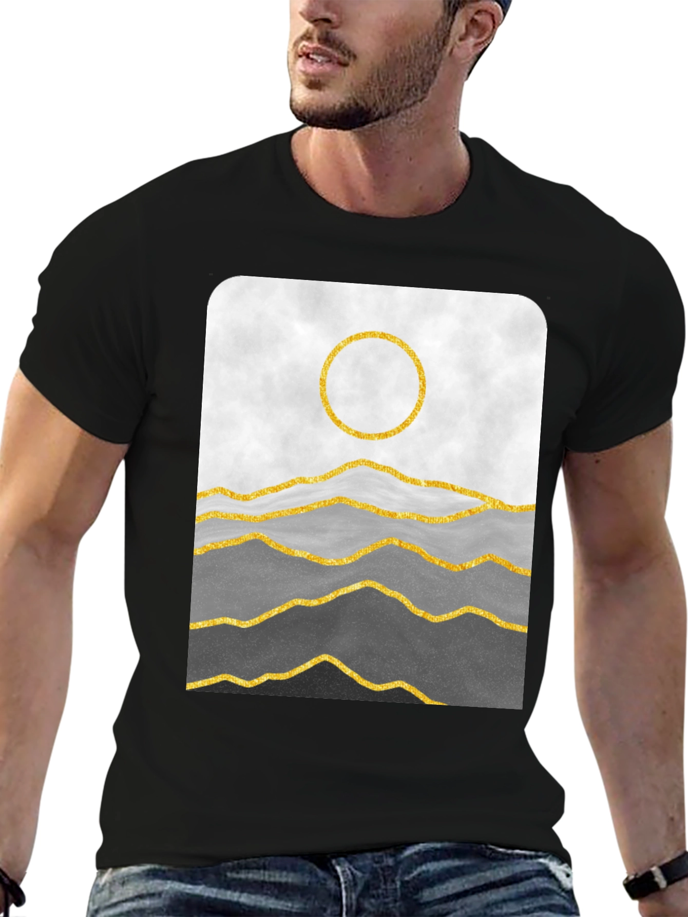 Abstract Gold Mountain Graphic Tee