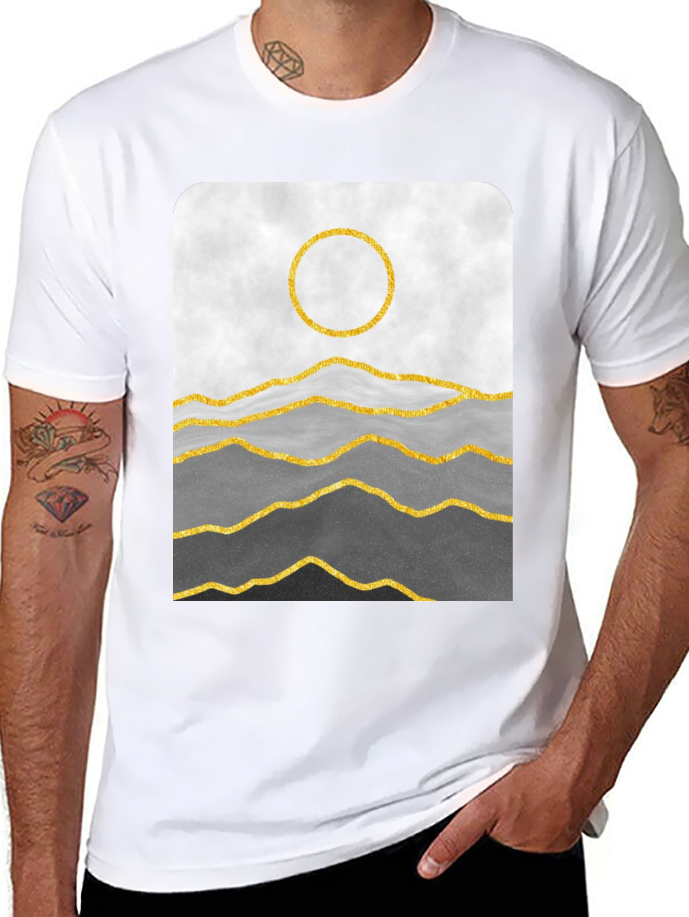 Abstract Gold Mountain Graphic Tee