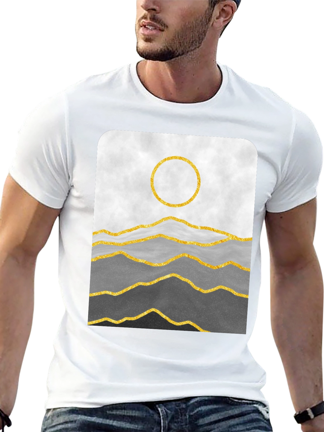 Abstract Gold Mountain Graphic Tee