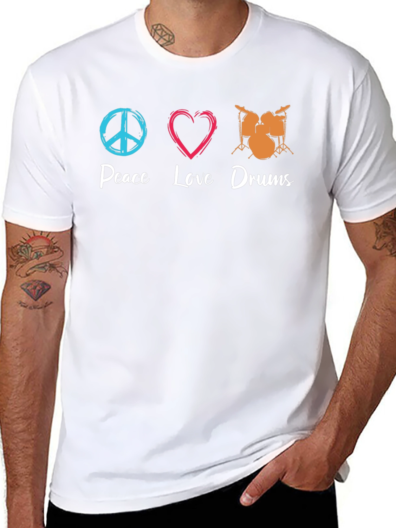 Peace Love Drums Black T-Shirt