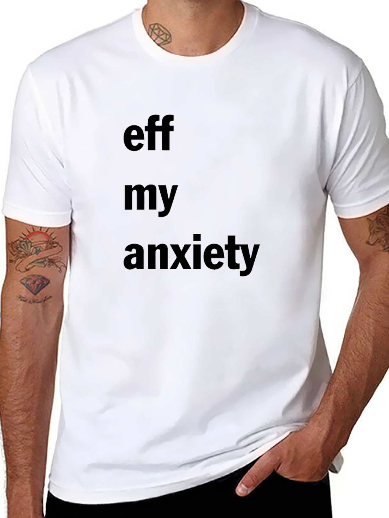 Eff My Anxiety Graphic Tee - Black Cotton Blend