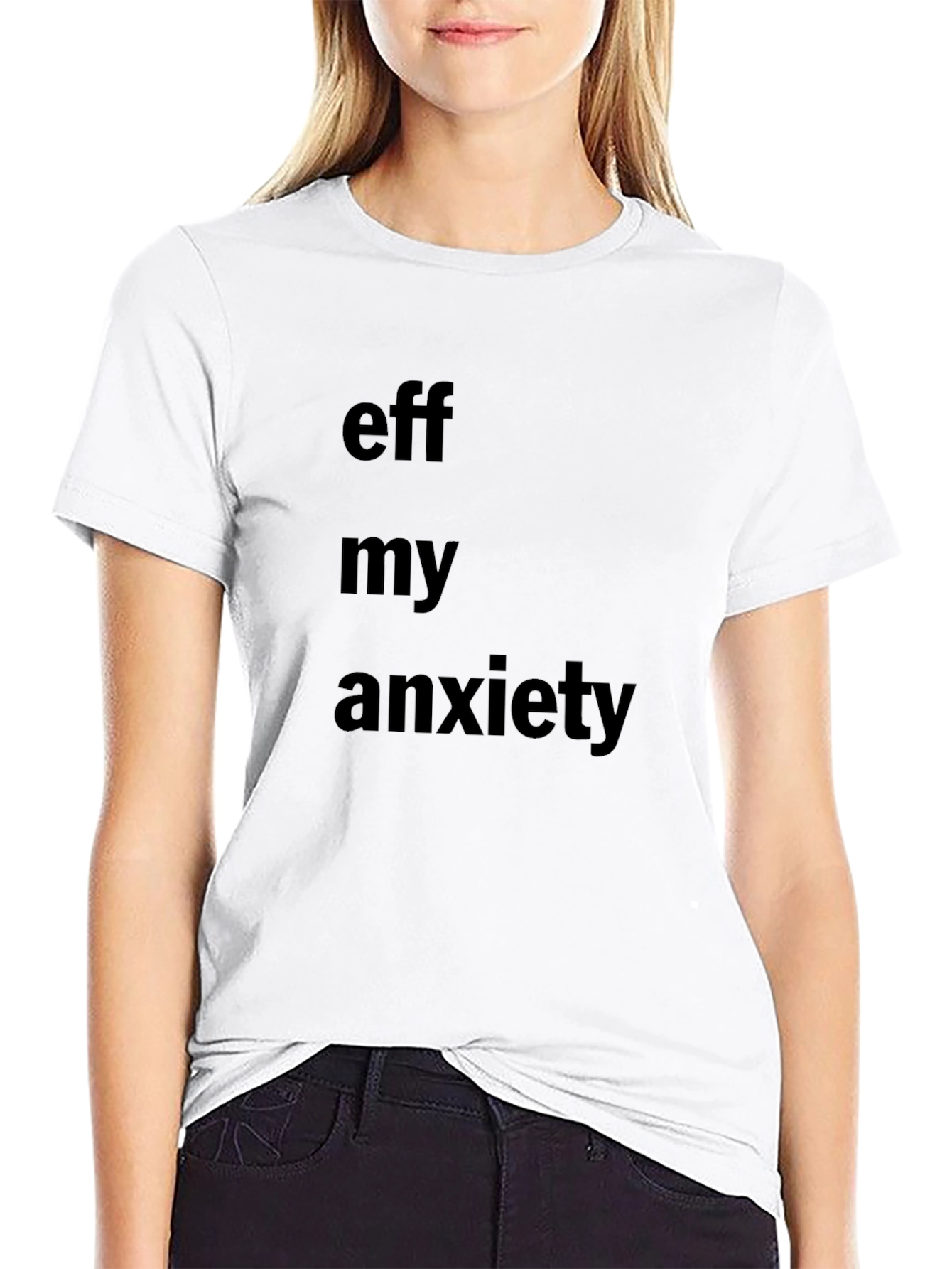 Eff My Anxiety Graphic Tee - Black Cotton Blend