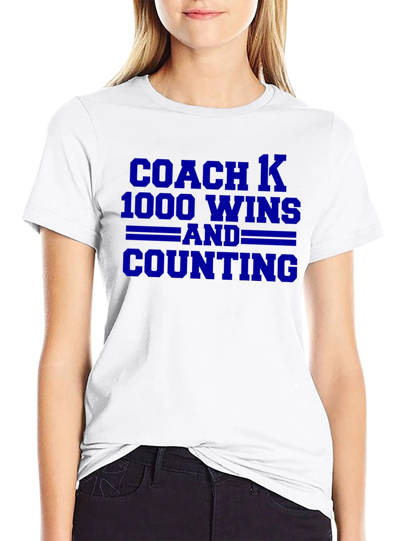 Coach K 1000 Wins T-Shirt - Black