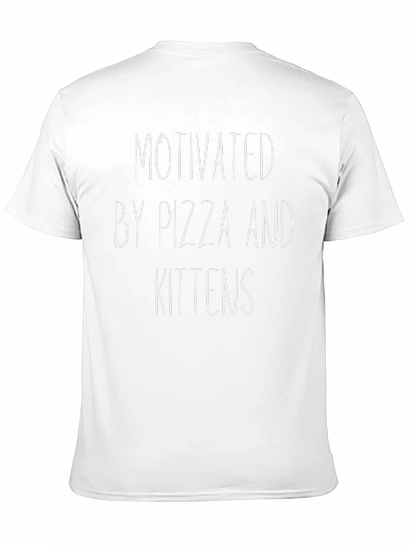 Motivated by Pizza and Kittens Black T-Shirt