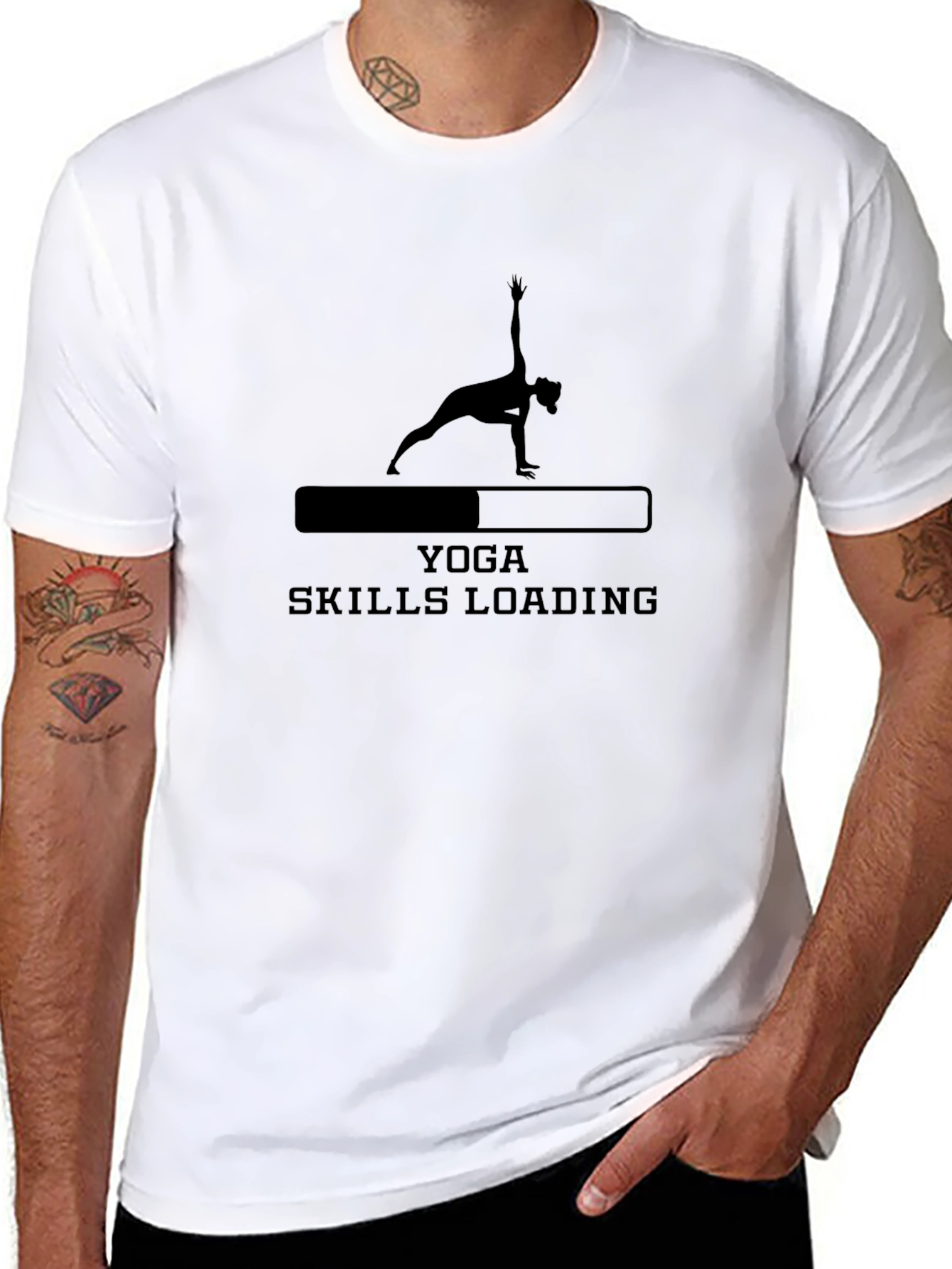 Yoga Skills Loading T-Shirt - Black Cotton Blend