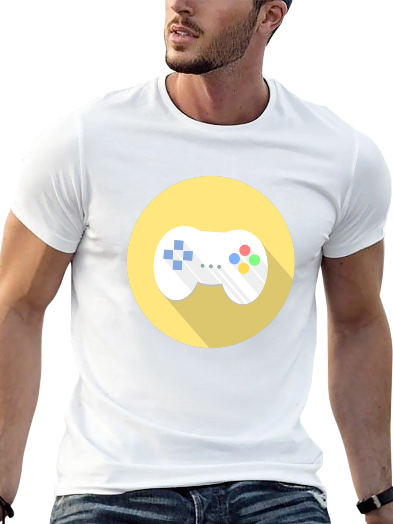 Gaming Controller Graphic Tee - Black Casual T-Shirt