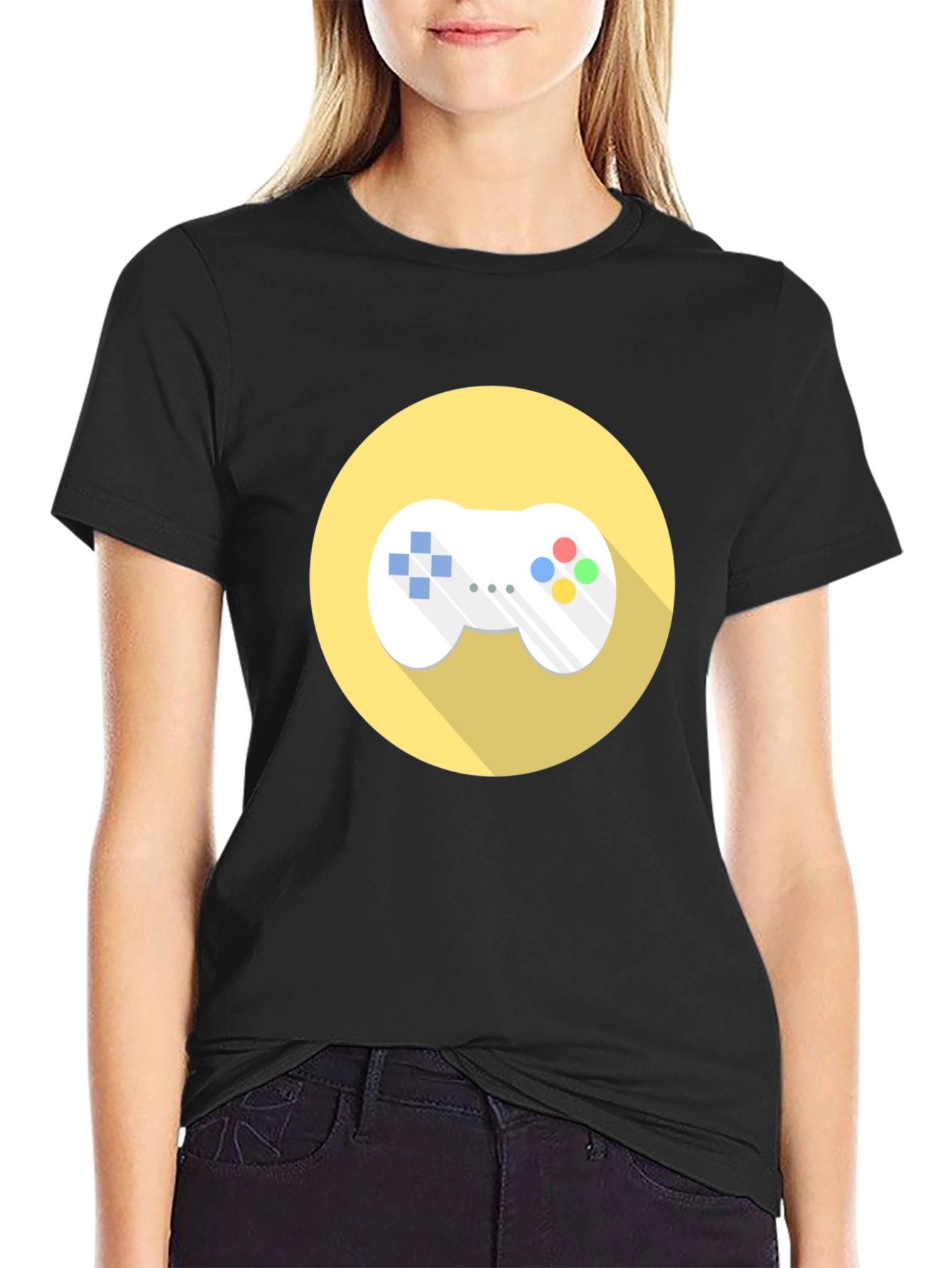 Gaming Controller Graphic Tee - Black Casual T-Shirt