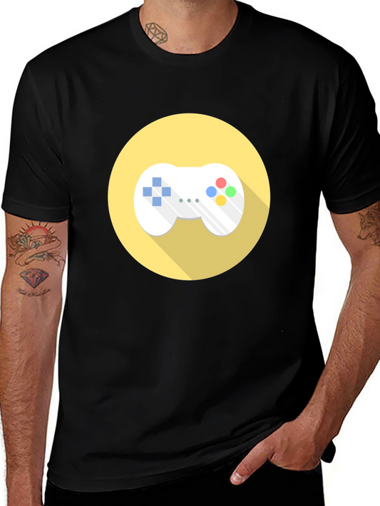 Gaming Controller Graphic Tee - Black Casual T-Shirt