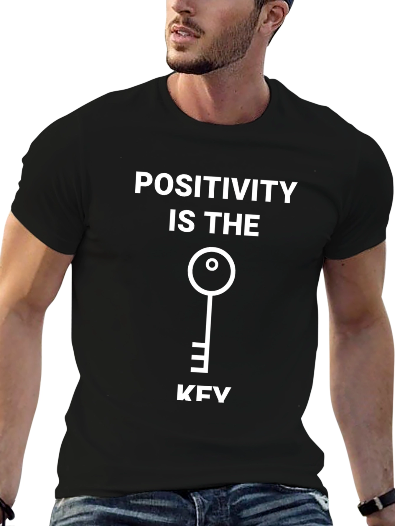 Positivity Key T-Shirt - Stylish Graphic Tee