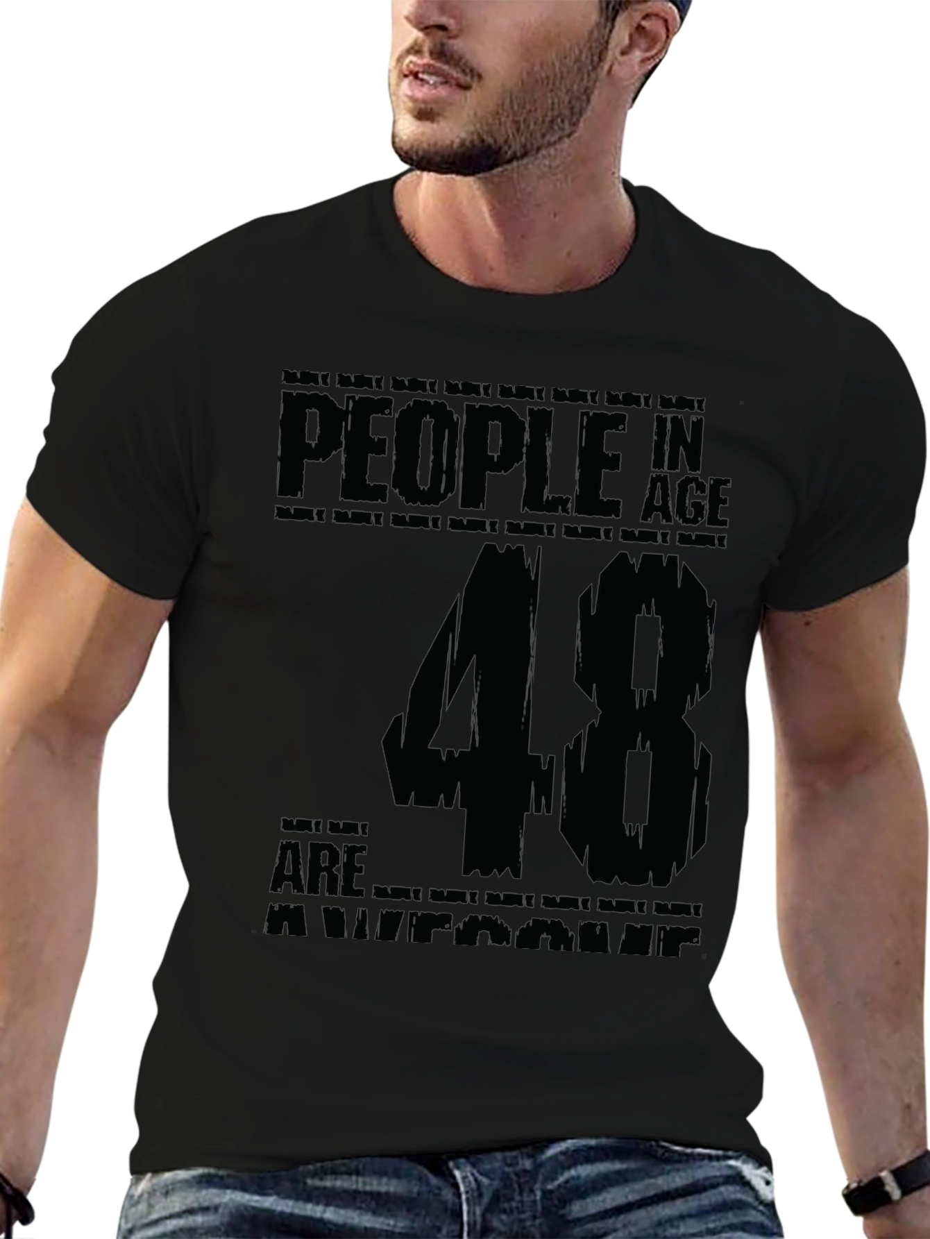 People in Age 48 Are Awesome Black T-Shirt