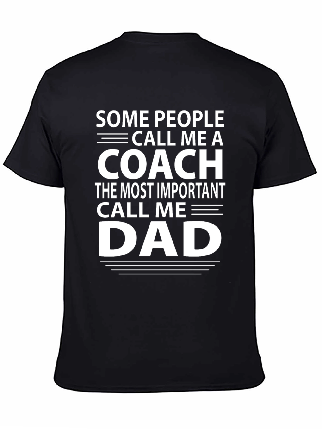 Coach and Dad Graphic T-Shirt - Black Cotton Tee
