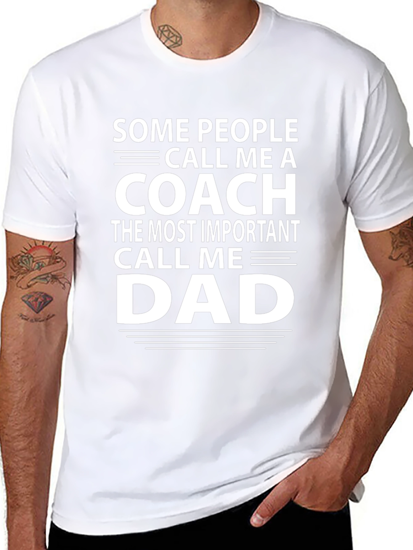 Coach and Dad Graphic T-Shirt - Black Cotton Tee