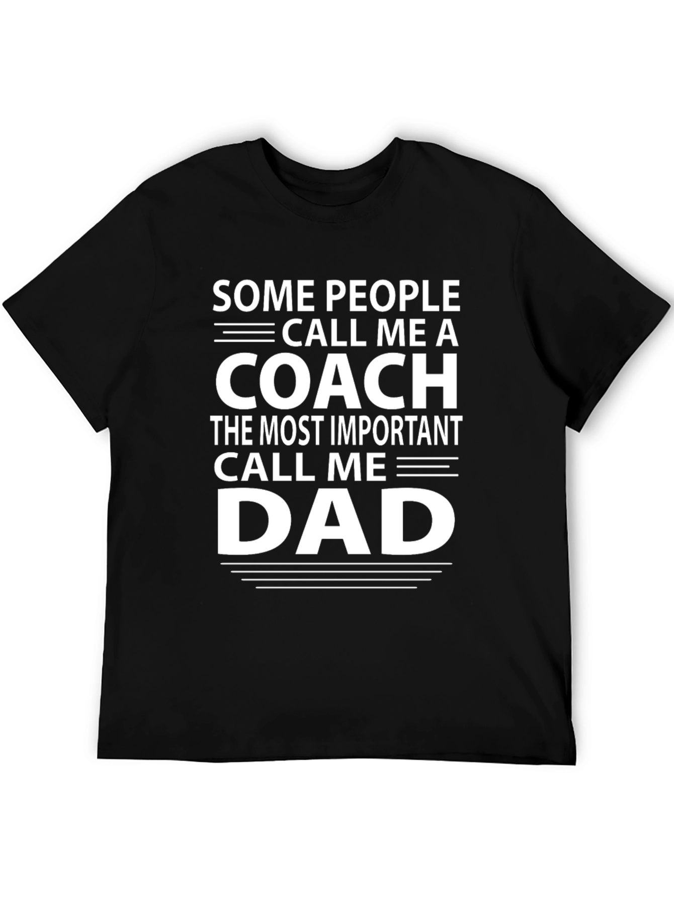 Coach and Dad Graphic T-Shirt - Black Cotton Tee