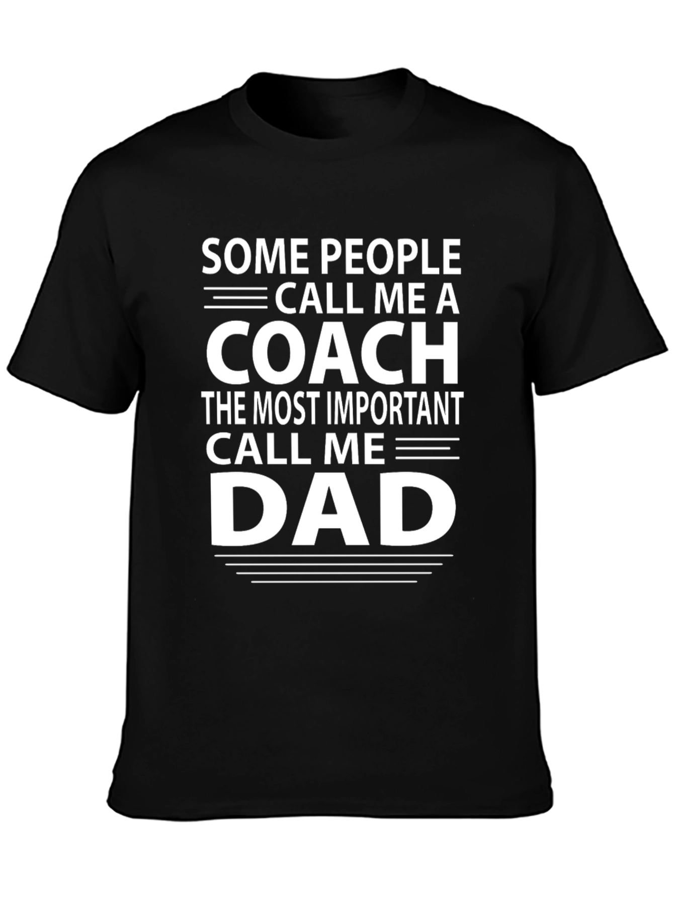 Coach and Dad Graphic T-Shirt - Black Cotton Tee