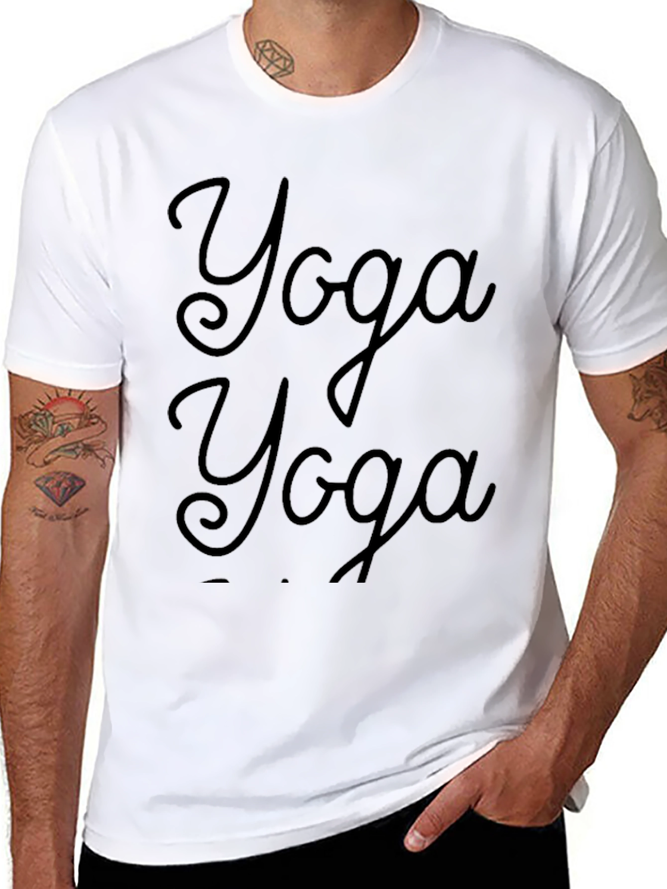 Yoga Graphic Black T-Shirt | Relaxed Fit