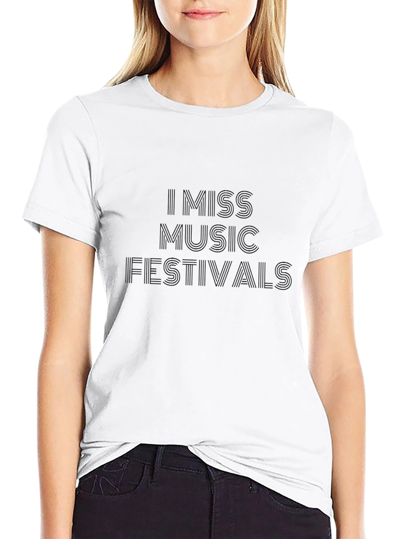 I Miss Music Festivals Black Tee