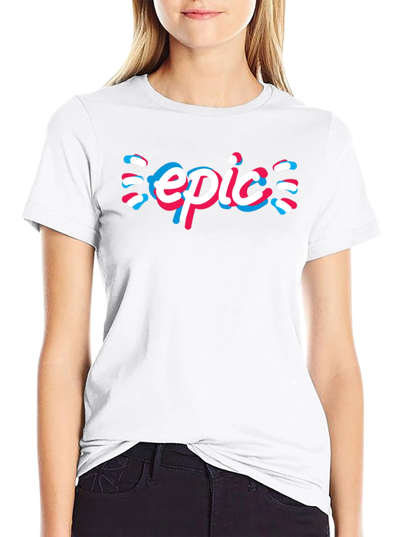 Epic Graphic Tee - Modern Black Cotton Blend T-Shirt