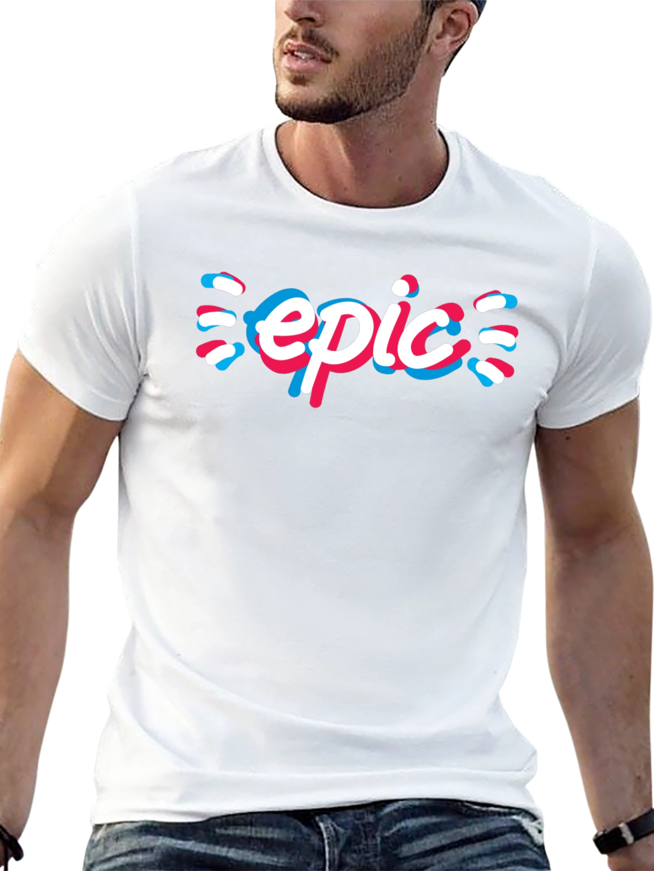 Epic Graphic Tee - Modern Black Cotton Blend T-Shirt