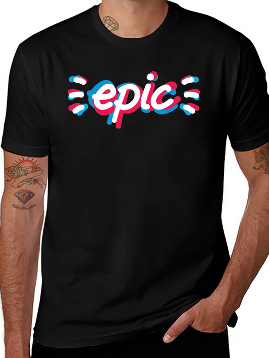 Epic Graphic Tee - Modern Black Cotton Blend T-Shirt