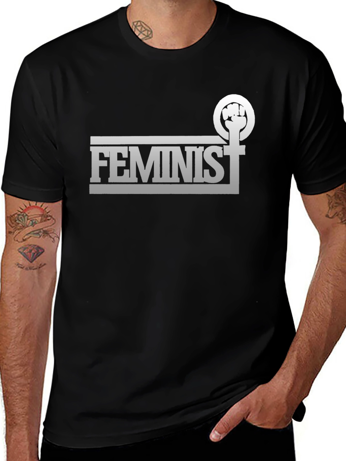 Feminist Fist T-Shirt - Black Graphic Tee