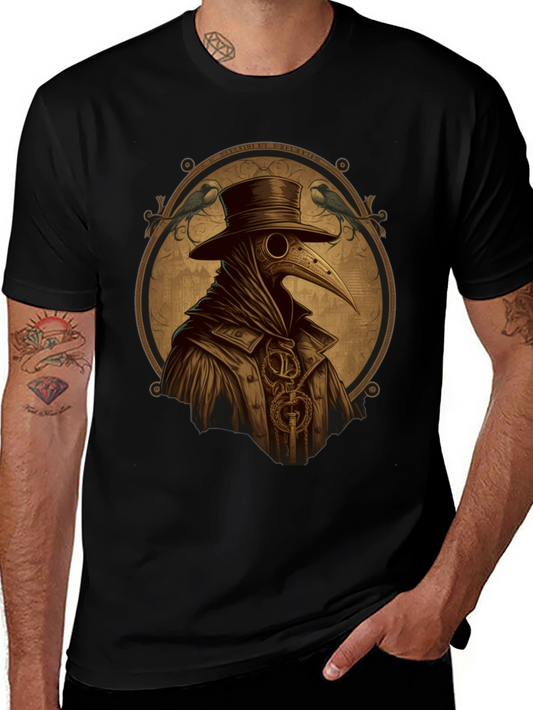 Plague Doctor T-Shirt - Steampunk Bird Mask