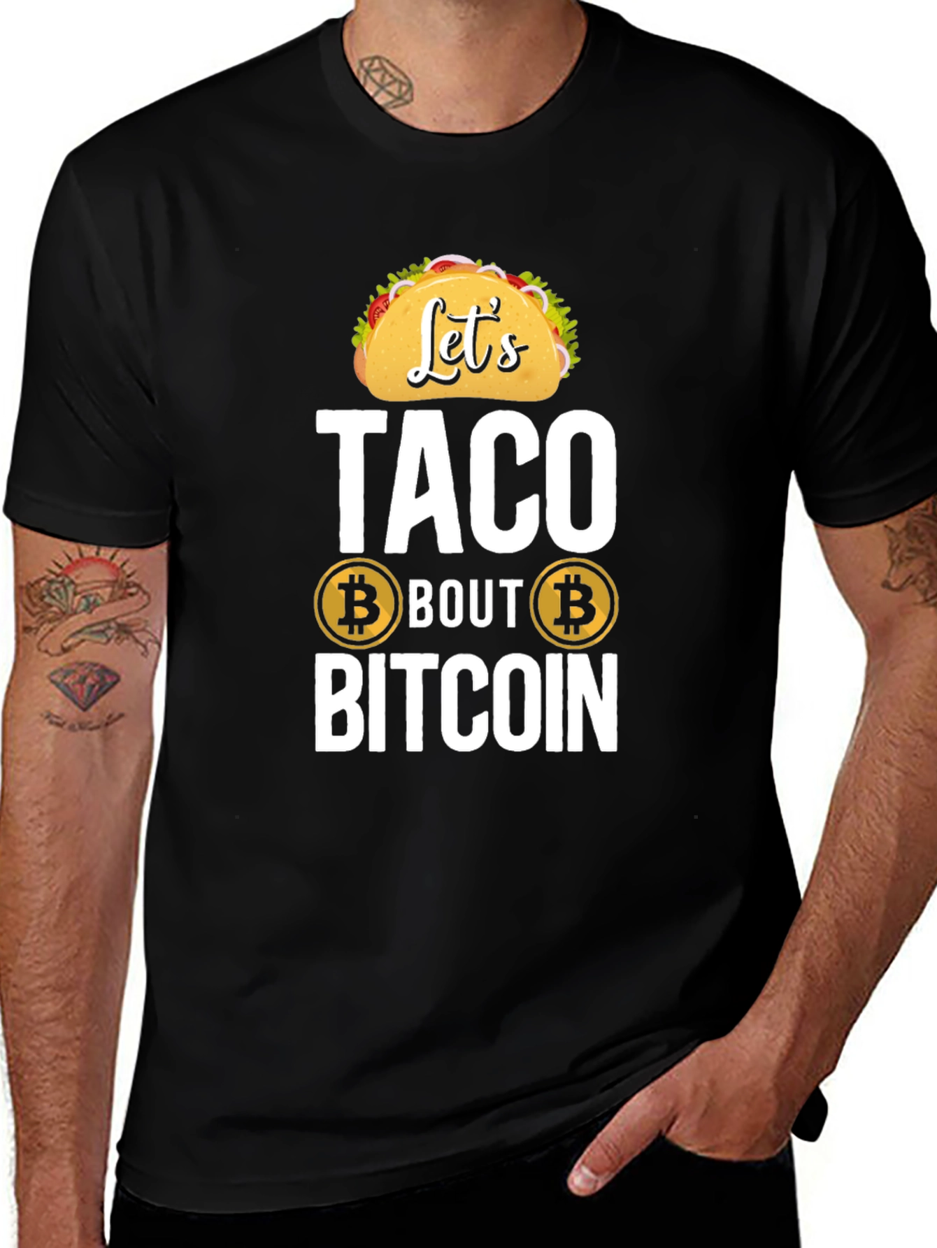 Lets Taco Bout Bitcoin T-Shirt Cryptocurrency Tee