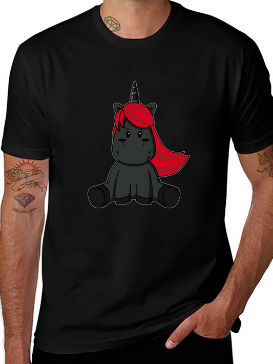 Unicorn T-Shirt - Black Cotton Graphic Tee
