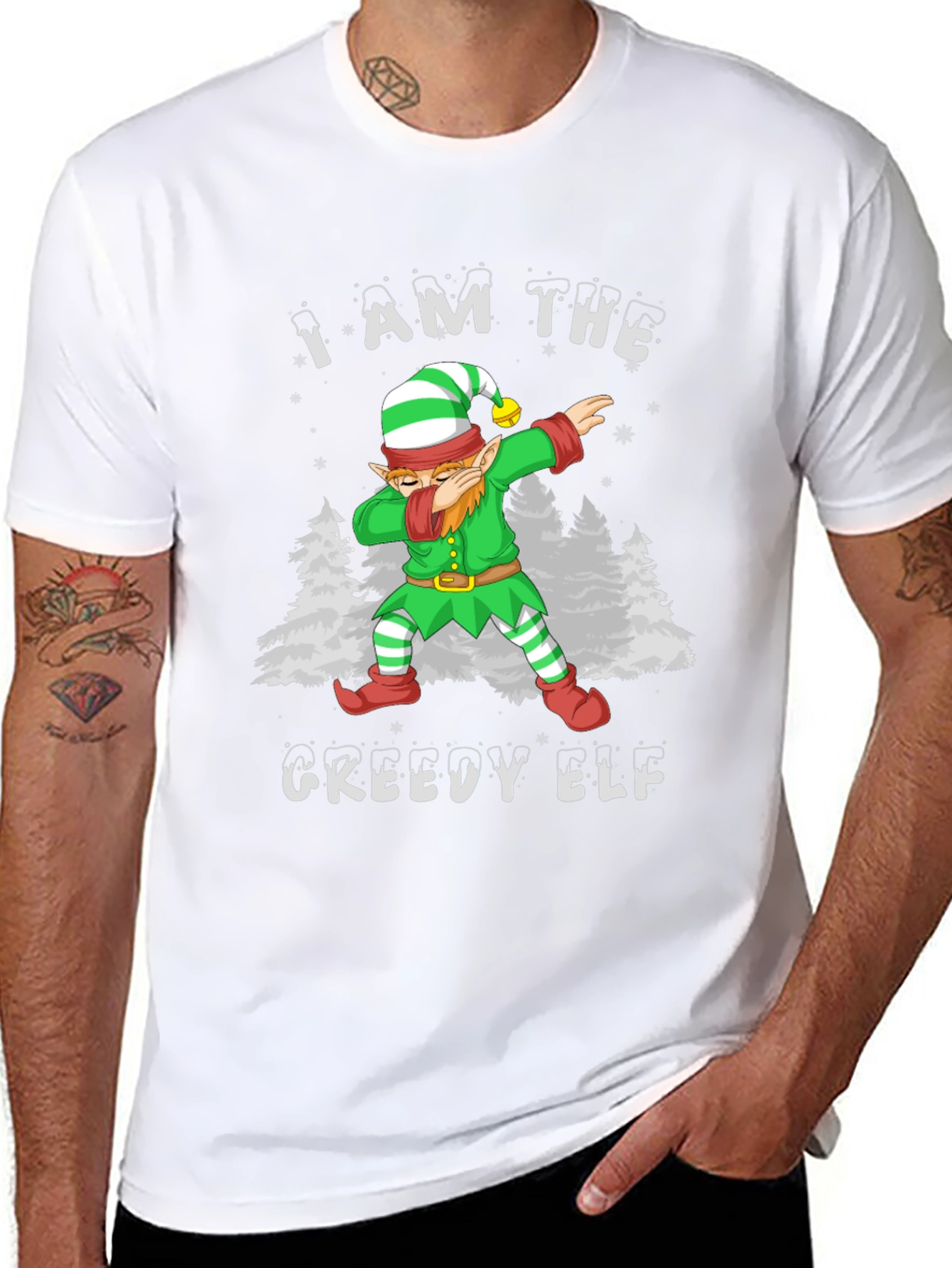 Greedy Elf Christmas T-Shirt - Dabbing Holiday Tee