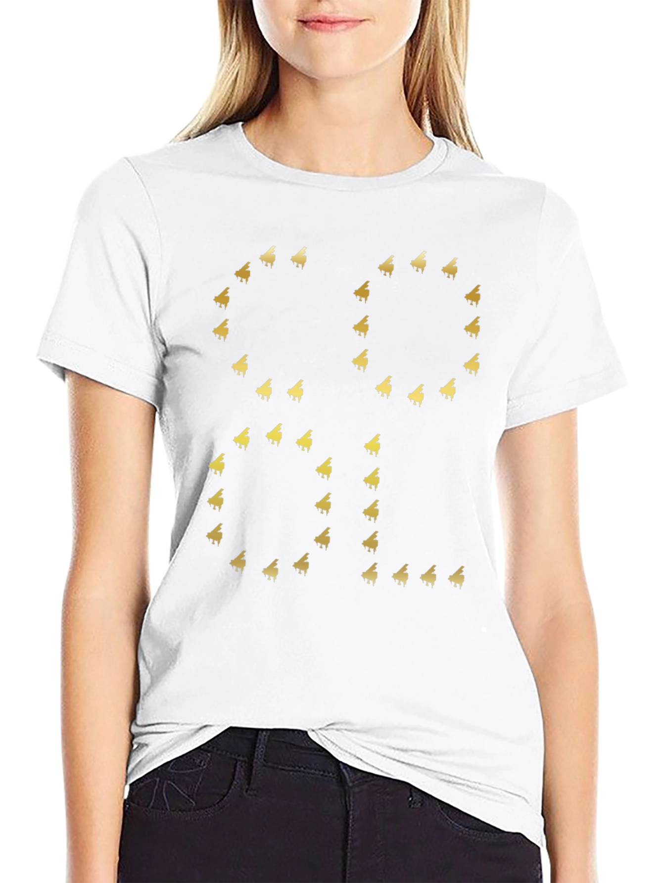 Cool Piano Graphic Tee - Black Cotton T-Shirt