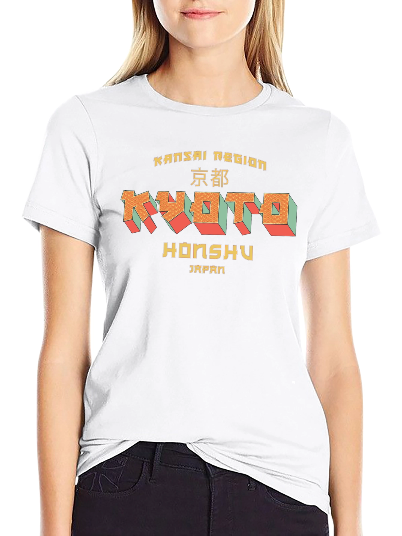 Kyoto Japan Graphic T-Shirt - Black Cotton Tee
