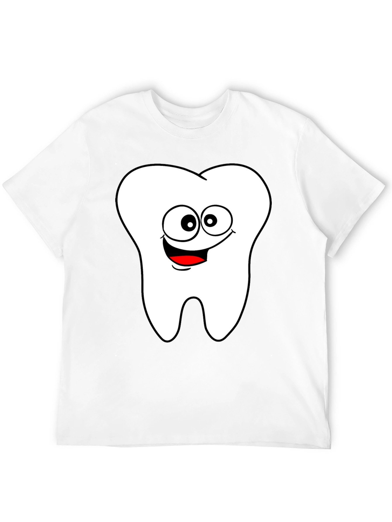 Cartoon Tooth Graphic Black T-Shirt
