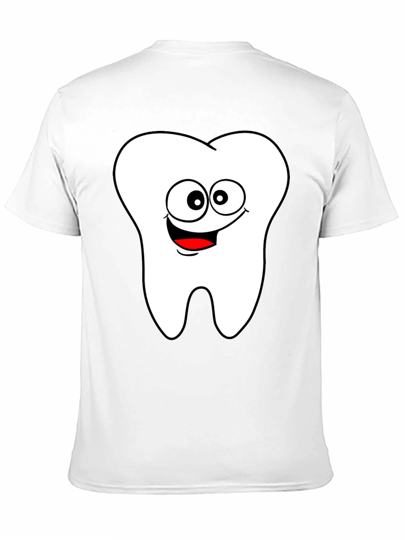 Cartoon Tooth Graphic Black T-Shirt