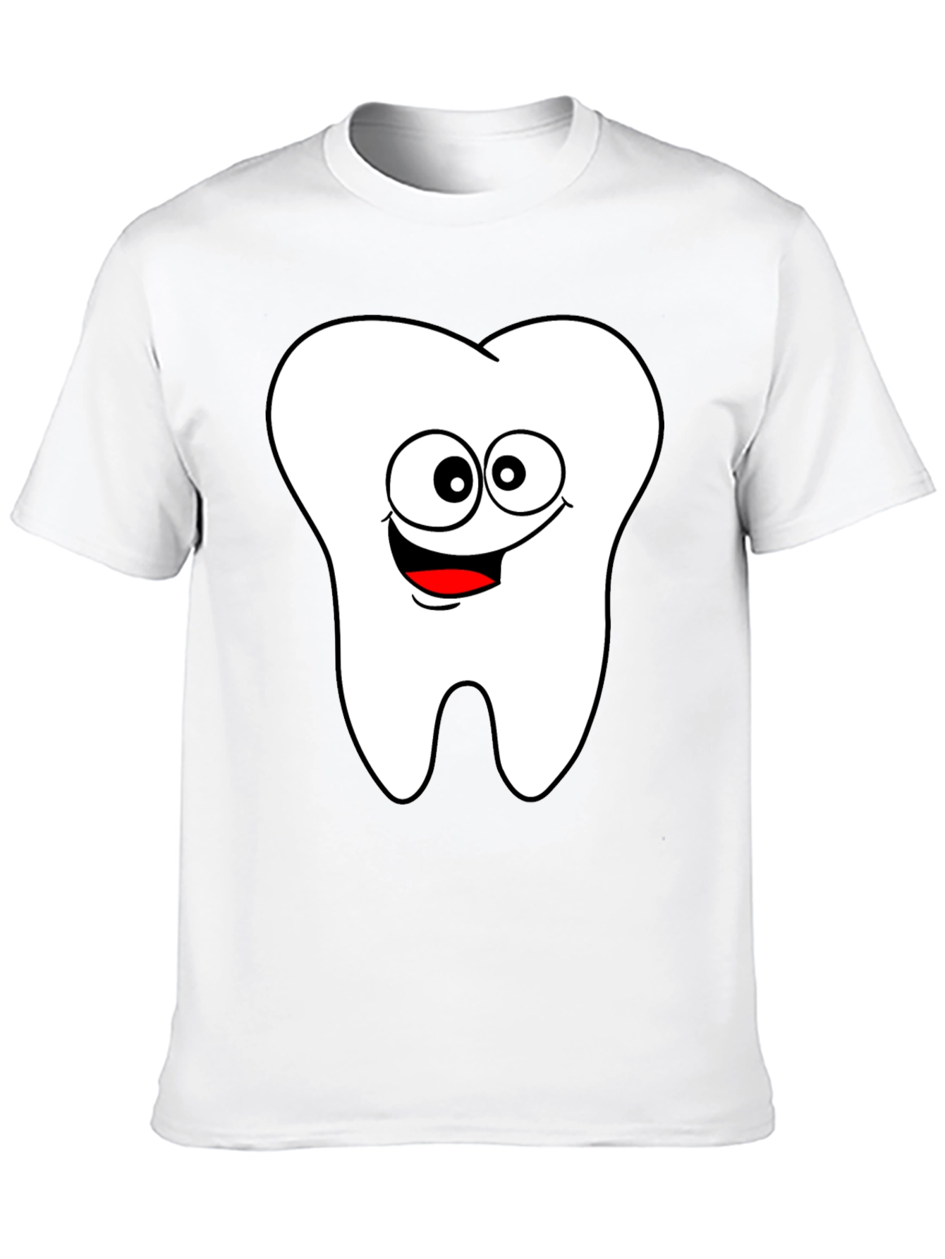 Cartoon Tooth Graphic Black T-Shirt
