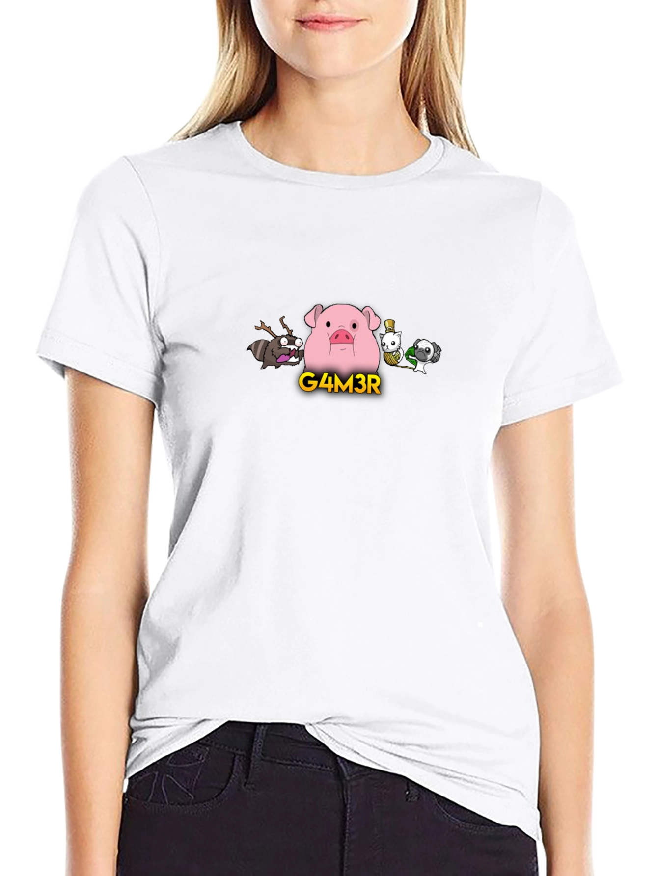 G4M3R Pig Tee - Black Graphic T-Shirt