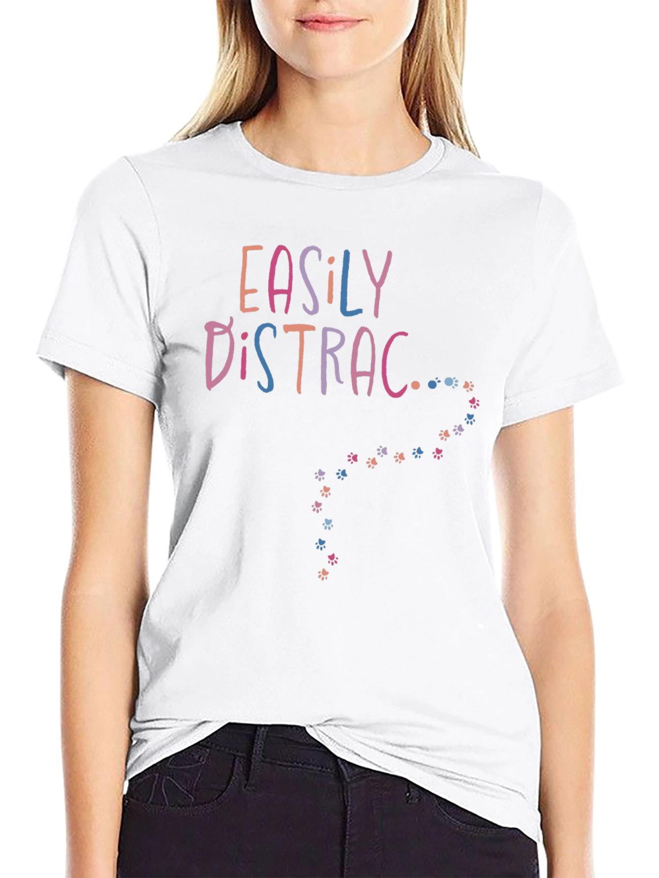 Easily Distracted Paw Print Tee