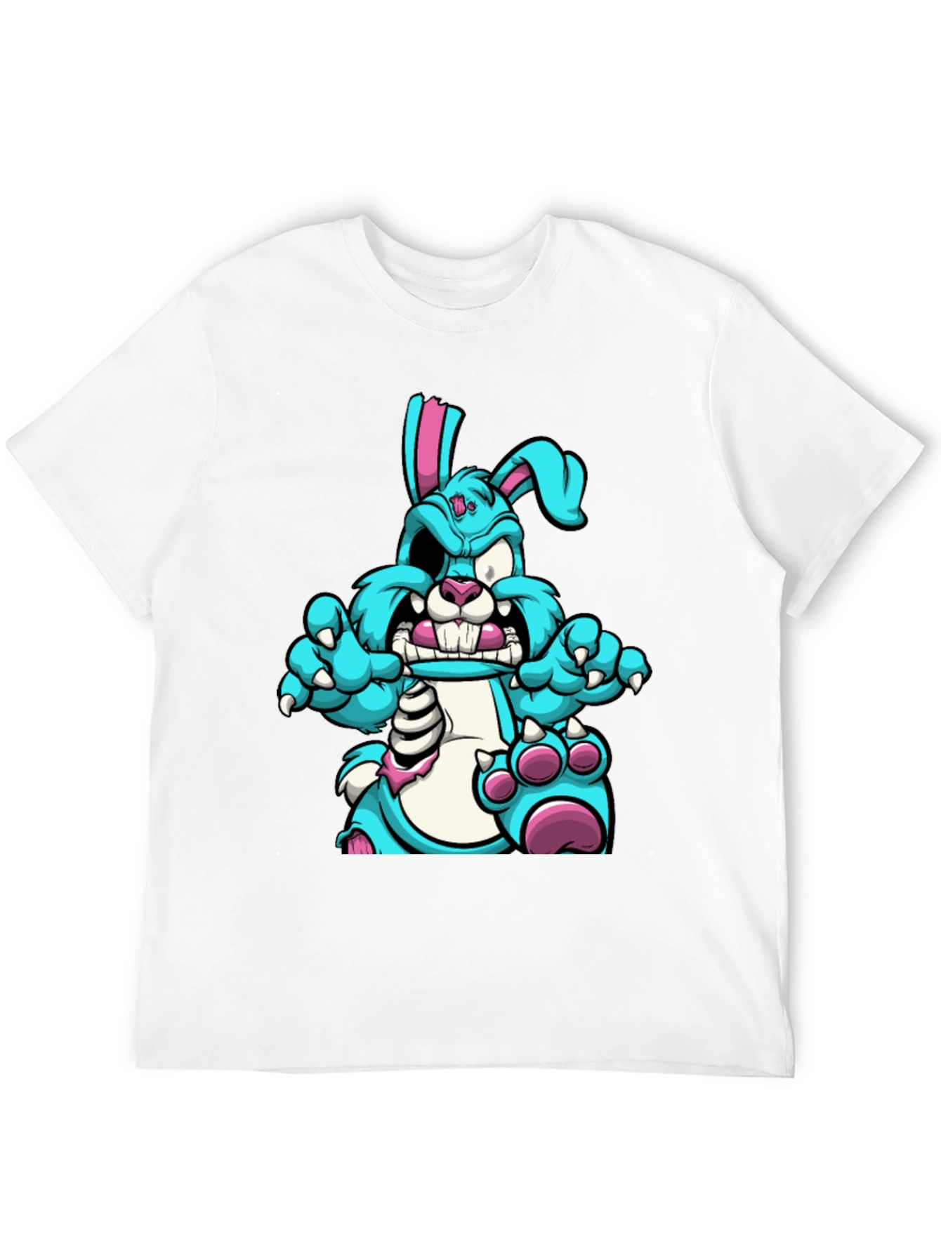 Zombie Bunny Graphic Tee - Black Cotton T-Shirt