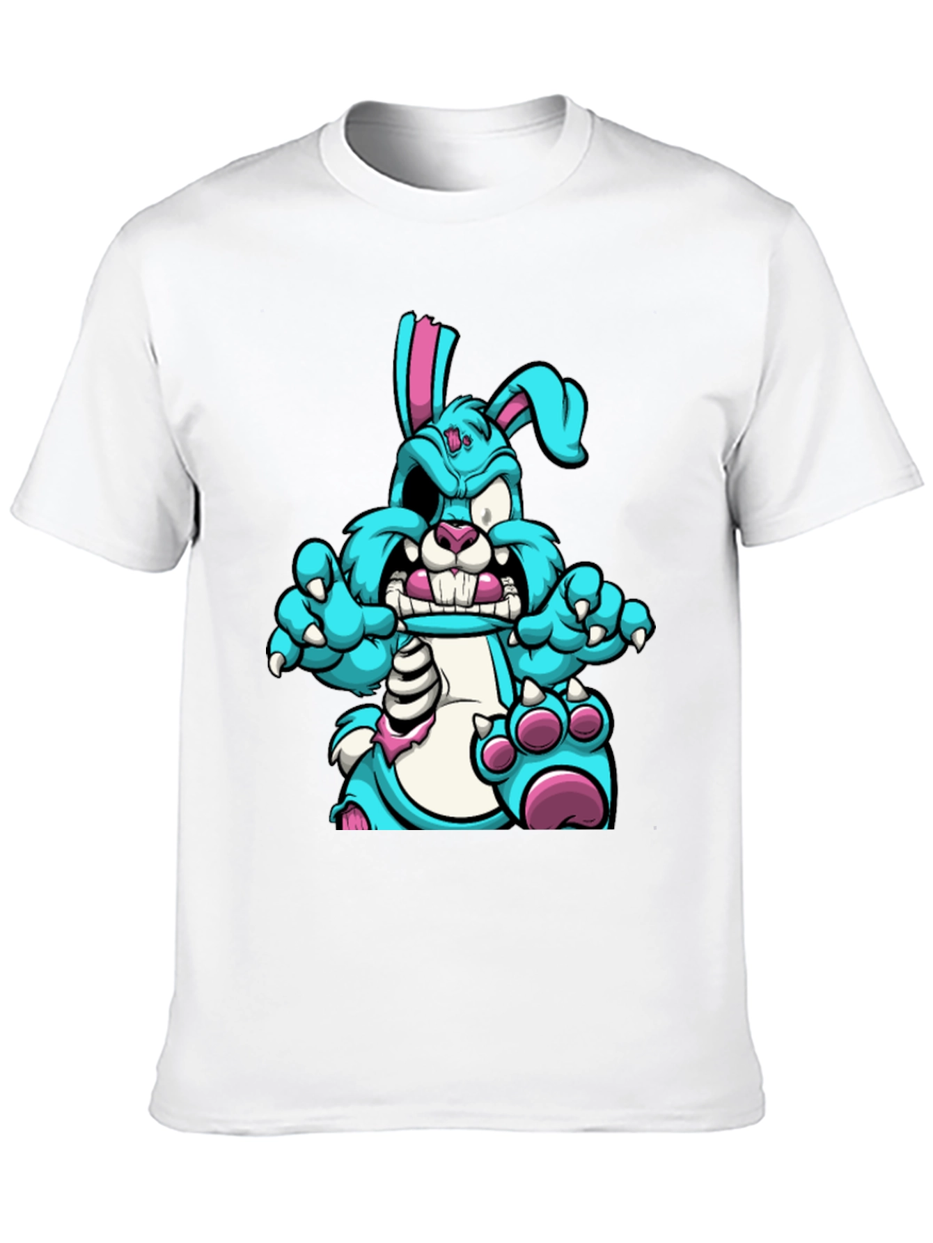 Zombie Bunny Graphic Tee - Black Cotton T-Shirt